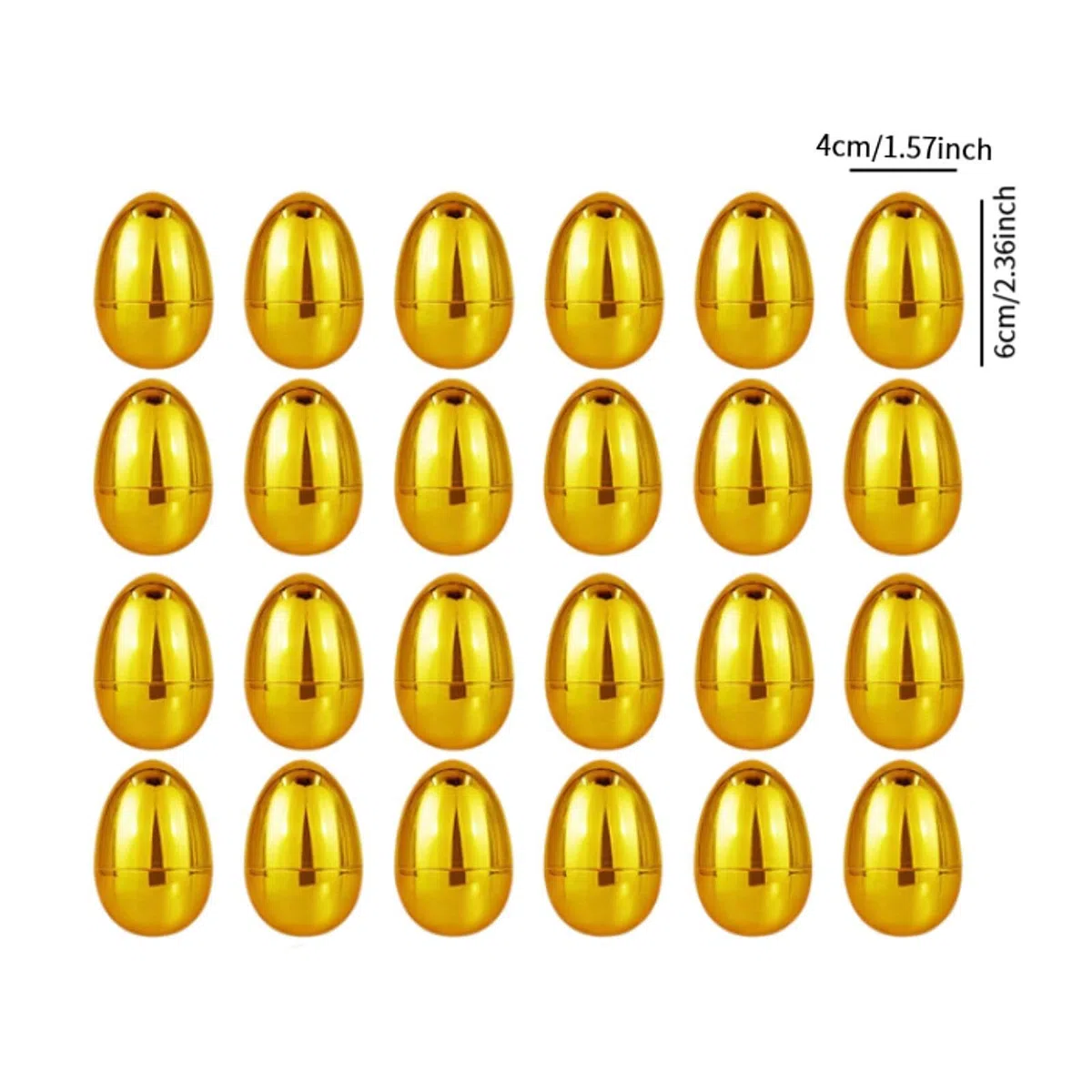 Perfeclan Huevos Dorados Huevos de Pascua rellenables Decoración Festiva Juegos Canasta Búsqueda Suministros para Fiestas Escolares Cumpleaños Búsqueda, 24 Piezas