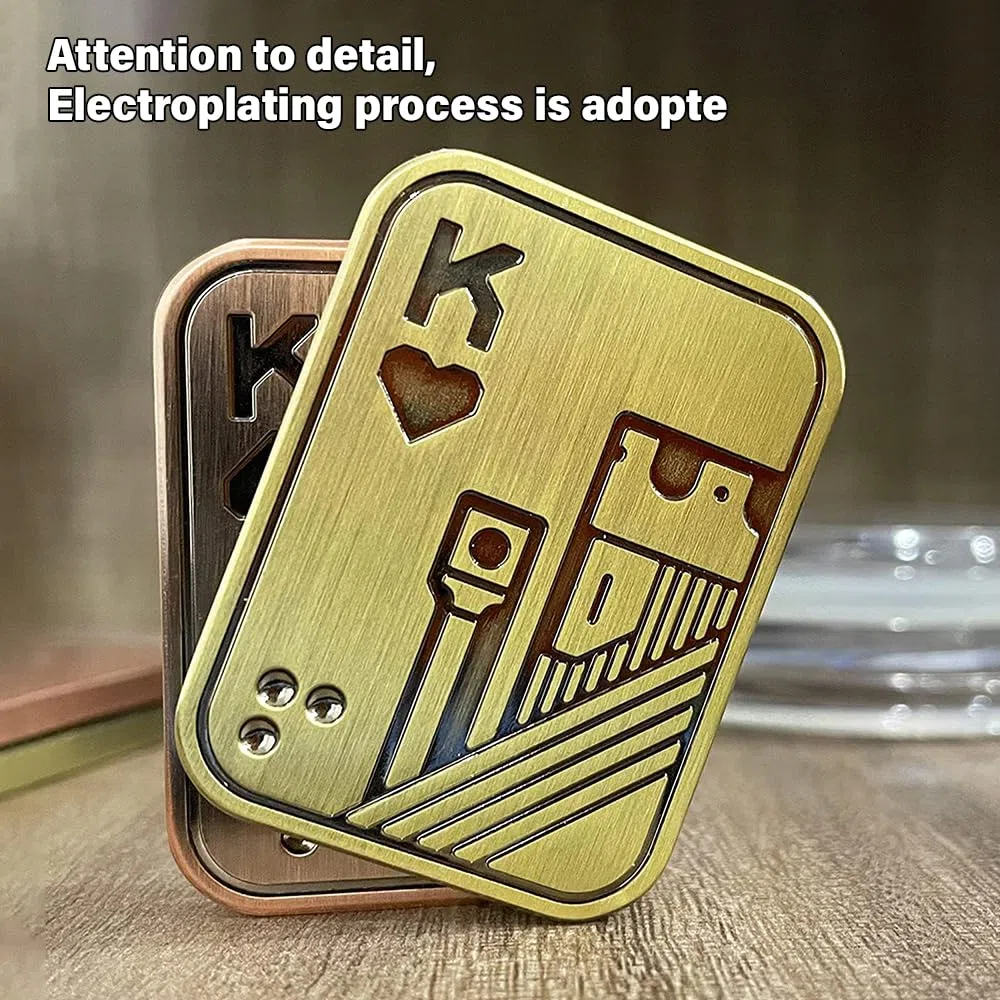 Fidget Slider Toy,2 pcs Metal Poker Fidget Slider EDC Fidget Toys,ADHD Autism Toys Sensory,Ansiedad Estrés Relieve Toys,El aburrimiento Mata El Tiempo,Regalos para Oficina En Casa