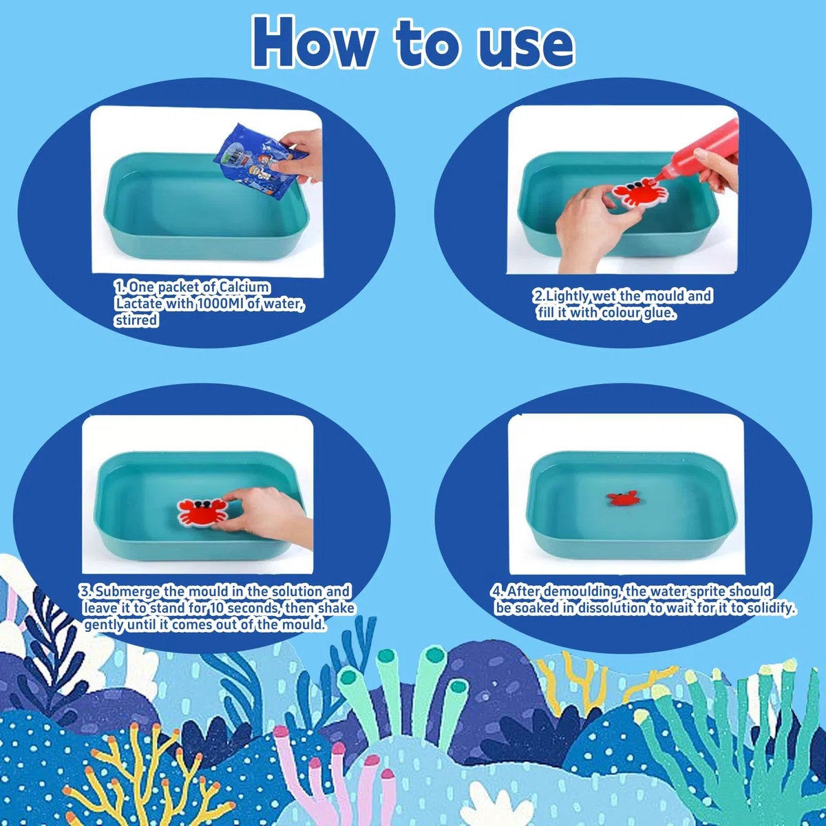 Aszaui Aqua Gelz Creative Set,Magic Water Elf,Aquagelz 3D Creative Set de Mágicos de Geles de Océano para Niños,Manualidades, 13 Botellas Juego Educativos Niños