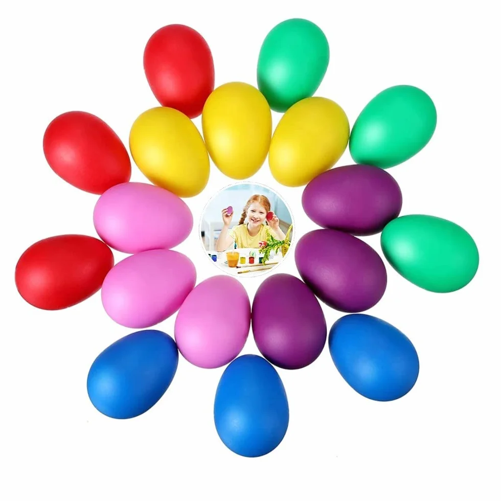 24 Unidades de 6 Huevos de Color Maracas Huevo coctelera Juego de Huevos de sonajero, Juguete para el Ritmo de los Huevos para bebés pequeños Regalos de Fiesta de Pascua