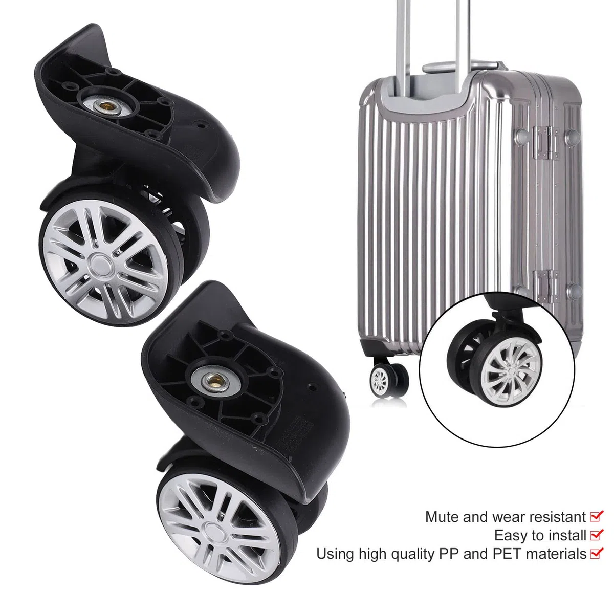 Tbest Are For London Fog Kit Rodinha Mala Substituição para Rodas De Malastravel Accesorios, 1 Par A65 Equipaje Ruedas De Reemplazo Silencio Giratorio Maleta Equipaje Ruedas Ruedas