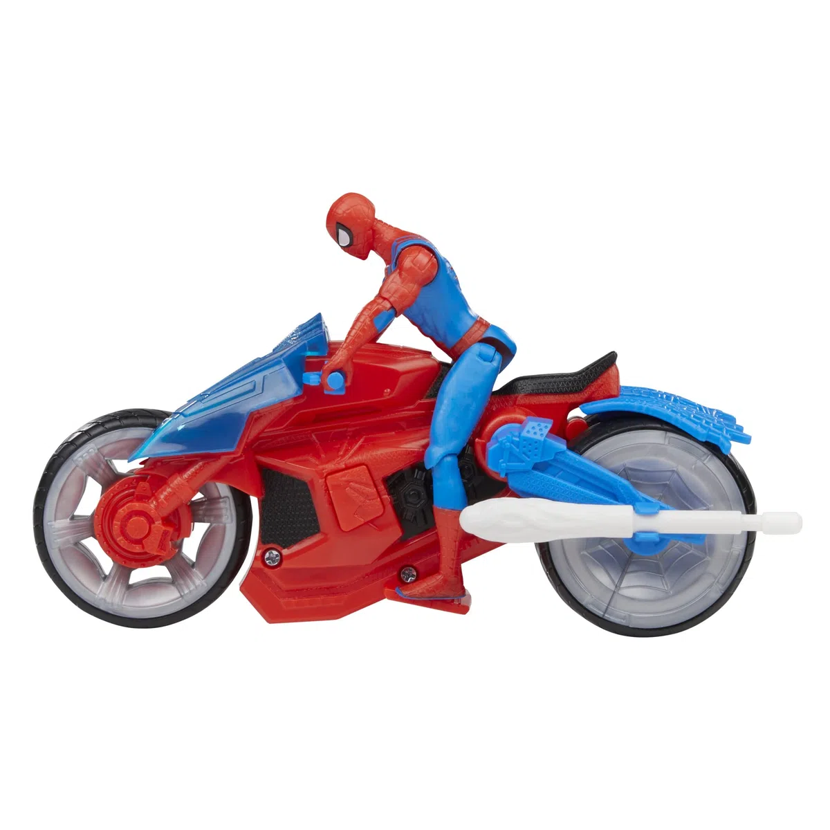 Marvel Spider-Man - Moto arácnida - Set de Juego con Figura de acción de 10 cm con vehículo y 2 proyectiles arácnidos