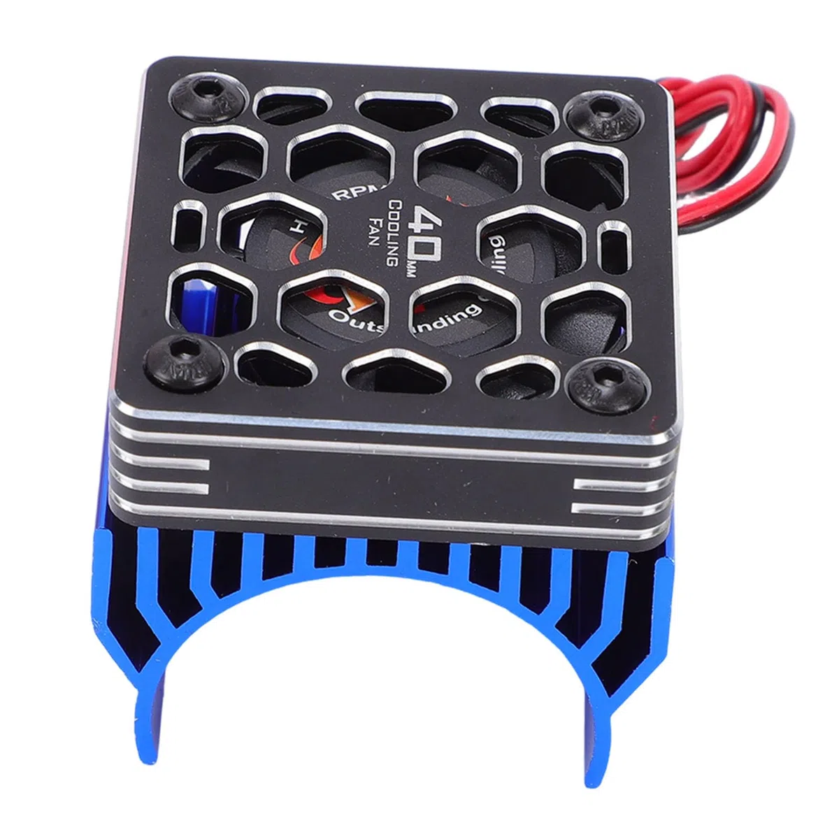 Keenso Ventilador de Refrigeración para Coche RC de 28000 RPM, Ventilador de Motor de Aleación de Aluminio de 40 Mm con Cubierta de Disipador de Calor, de Coche RC para Coches 1 8 1 10 Compatible con