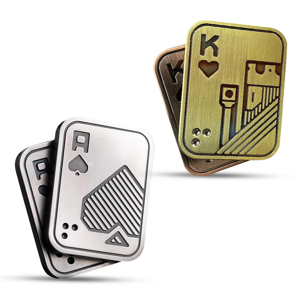 Fidget Slider Toy,2 pcs Metal Poker Fidget Slider EDC Fidget Toys,ADHD Autism Toys Sensory,Ansiedad Estrés Relieve Toys,El aburrimiento Mata El Tiempo,Regalos para Oficina En Casa