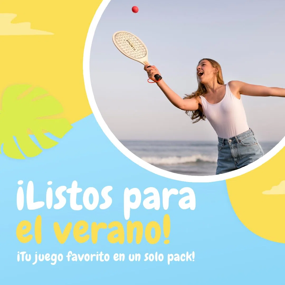 Palas Playa Madera + 6 Pelotas - Juguetes Playa para Niños y Adultos - Juegos Playa Divertidos - Tenis de Playa - Raquetas Playa - Juego al Aire Libre - Accesorios Playa