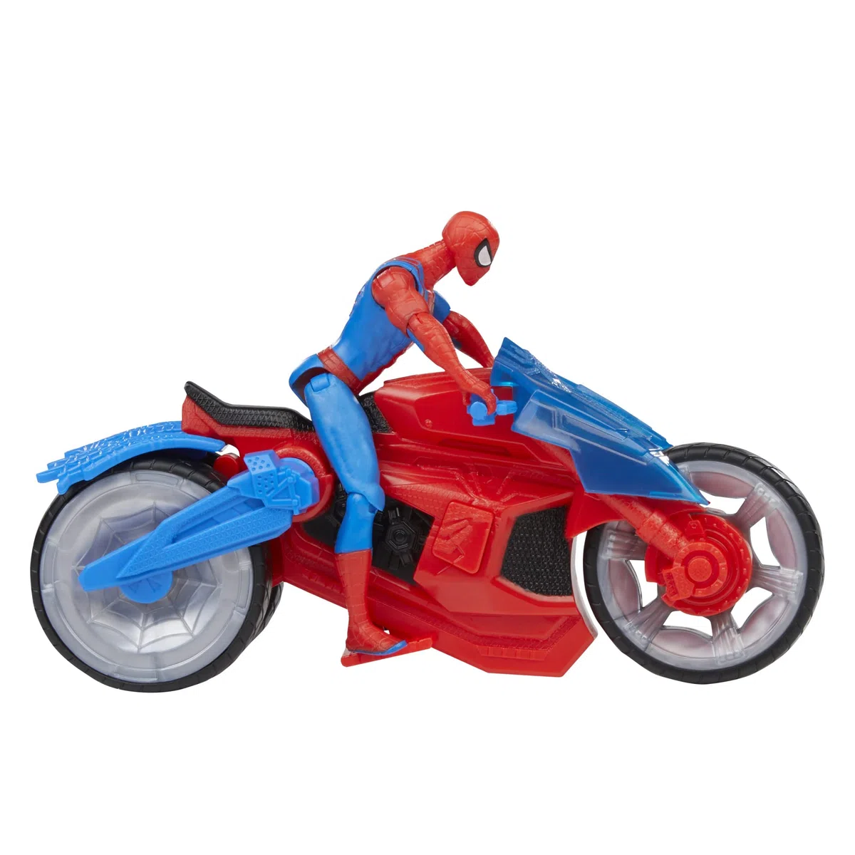 Marvel Spider-Man - Moto arácnida - Set de Juego con Figura de acción de 10 cm con vehículo y 2 proyectiles arácnidos
