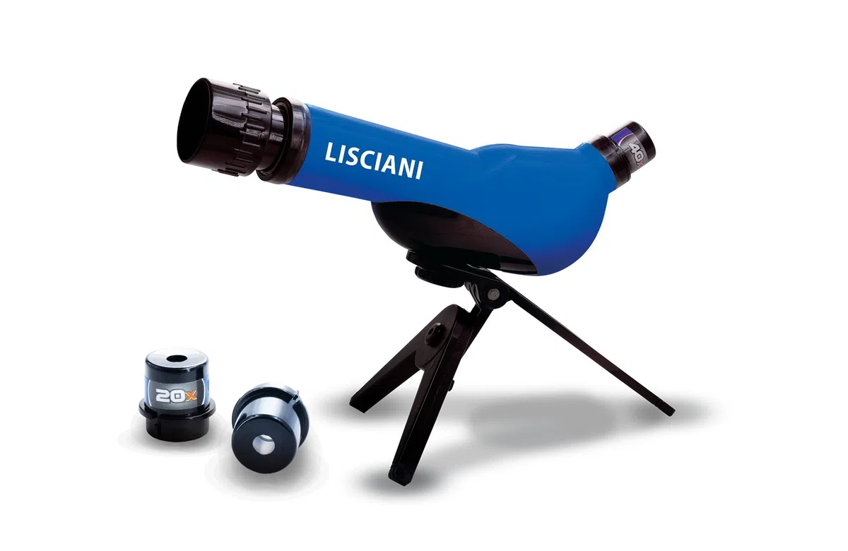 Lisciani - I'm a Genius - Telescopio para niños Desde 7 años - Kit de astronomía con trípode y 3 Objetivos Zoom 20x 30x 40x - Observación del Cielo, Luna y Estrellas - Actividad científica