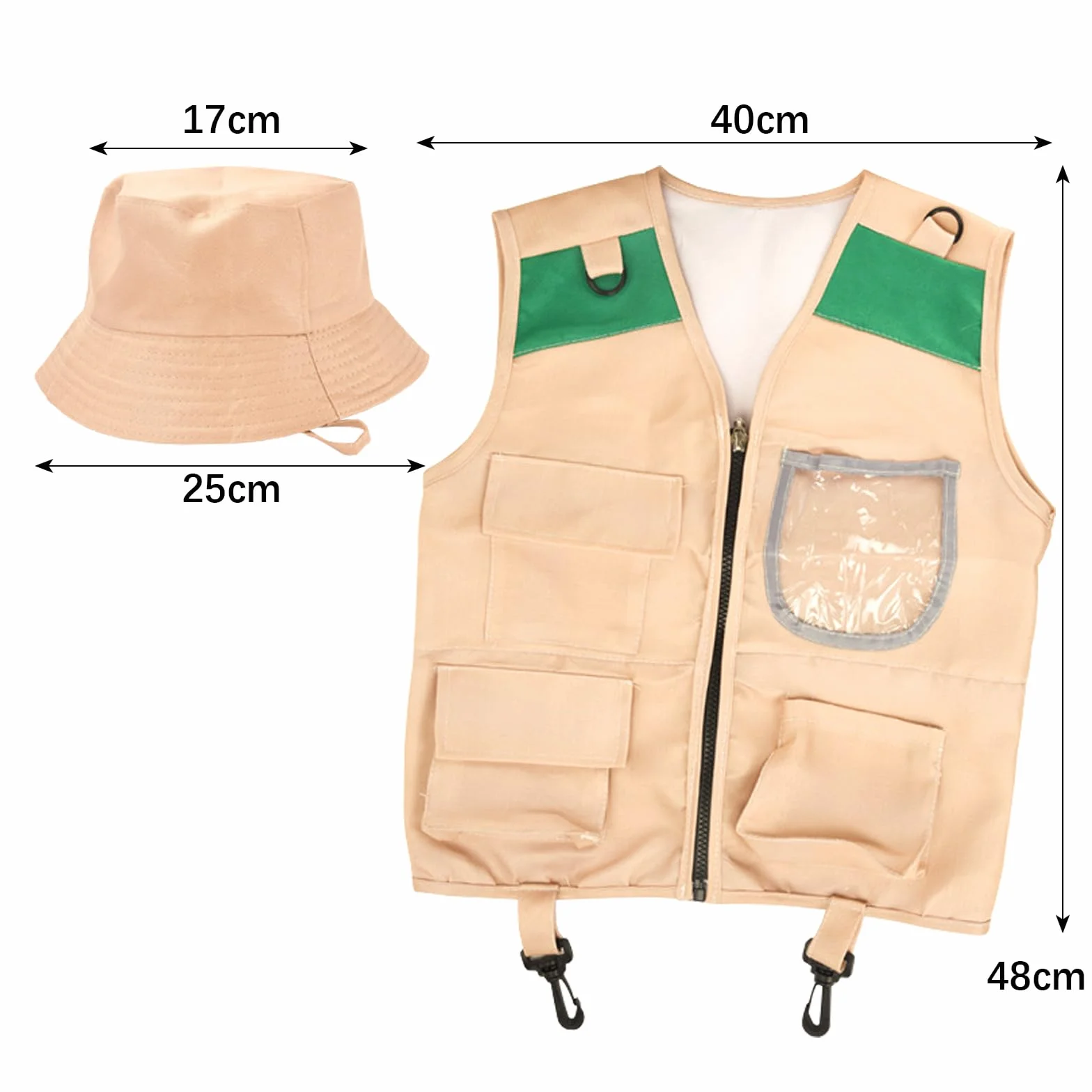 Kit de Exploración para Niños Disfraz Explorador Niño con Chaleco y Sombrero Aire Libre Aventura Juguetes Juego de Explorador Regalo para Niños de 3 a 10 (A)