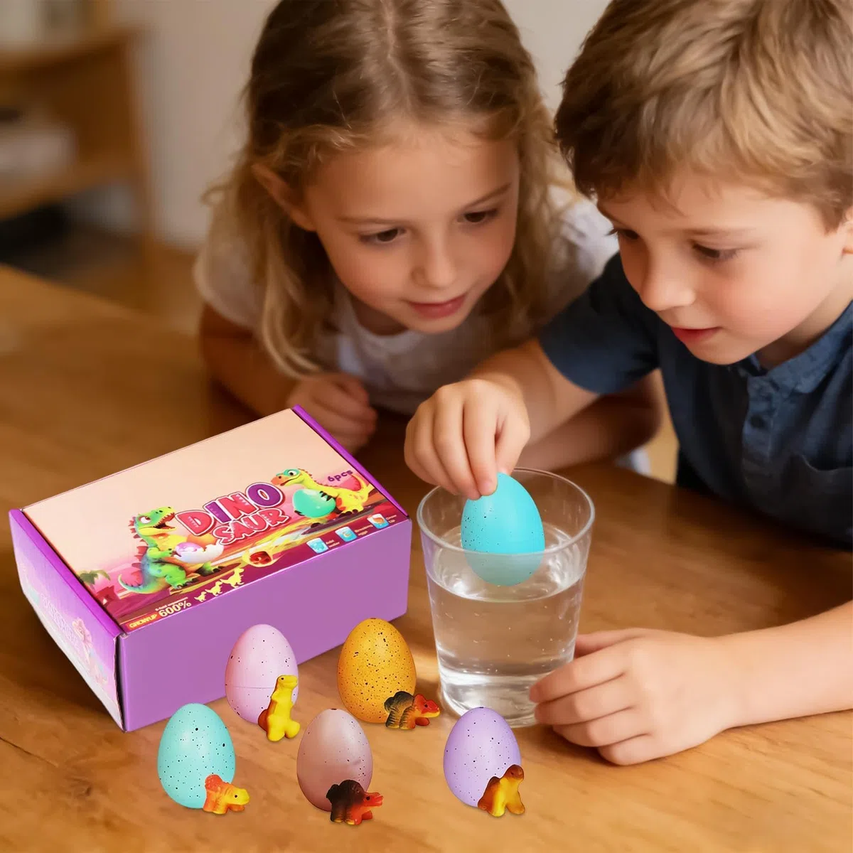 Huevos de dinosaurio que nacen y crecen en agua - 6 Juguetes festivos | Premios Divertidos para el Aula | Para niños y niñas, aula, campamento de verano, viajes, guardería, sala juegos, salón, juegos