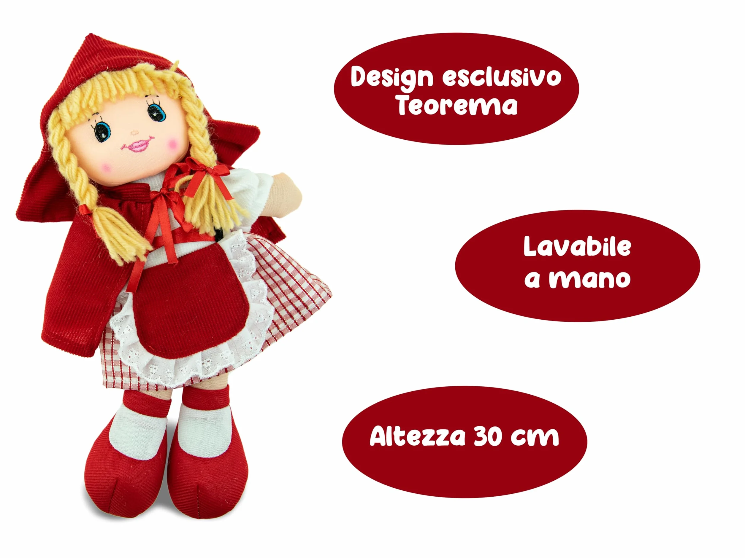 Teorema – Muñeca de Trapo de Carlota de Cuentos de Hadas, muñeca de Tela, Juguete para niños, Altura 30 cm