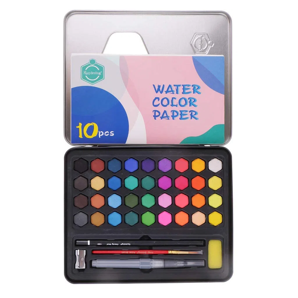 Caja de Acuarela con 36 Colores y Pincel para Acuarela para Artistas, Principiantes