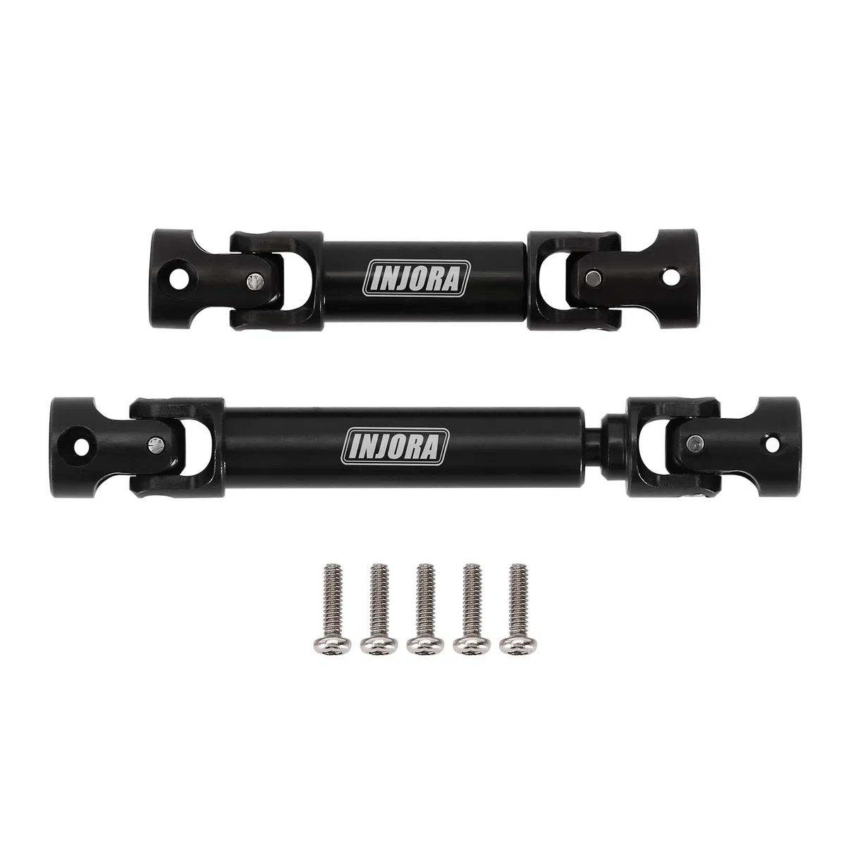 INJORA Eje de Transmisión Acero Negro Eje Central Trasero Delantero con Agujero en Forma de D para TRX4M Defender Bronco 1/18 RC Crawler Upgrade, 2PCS