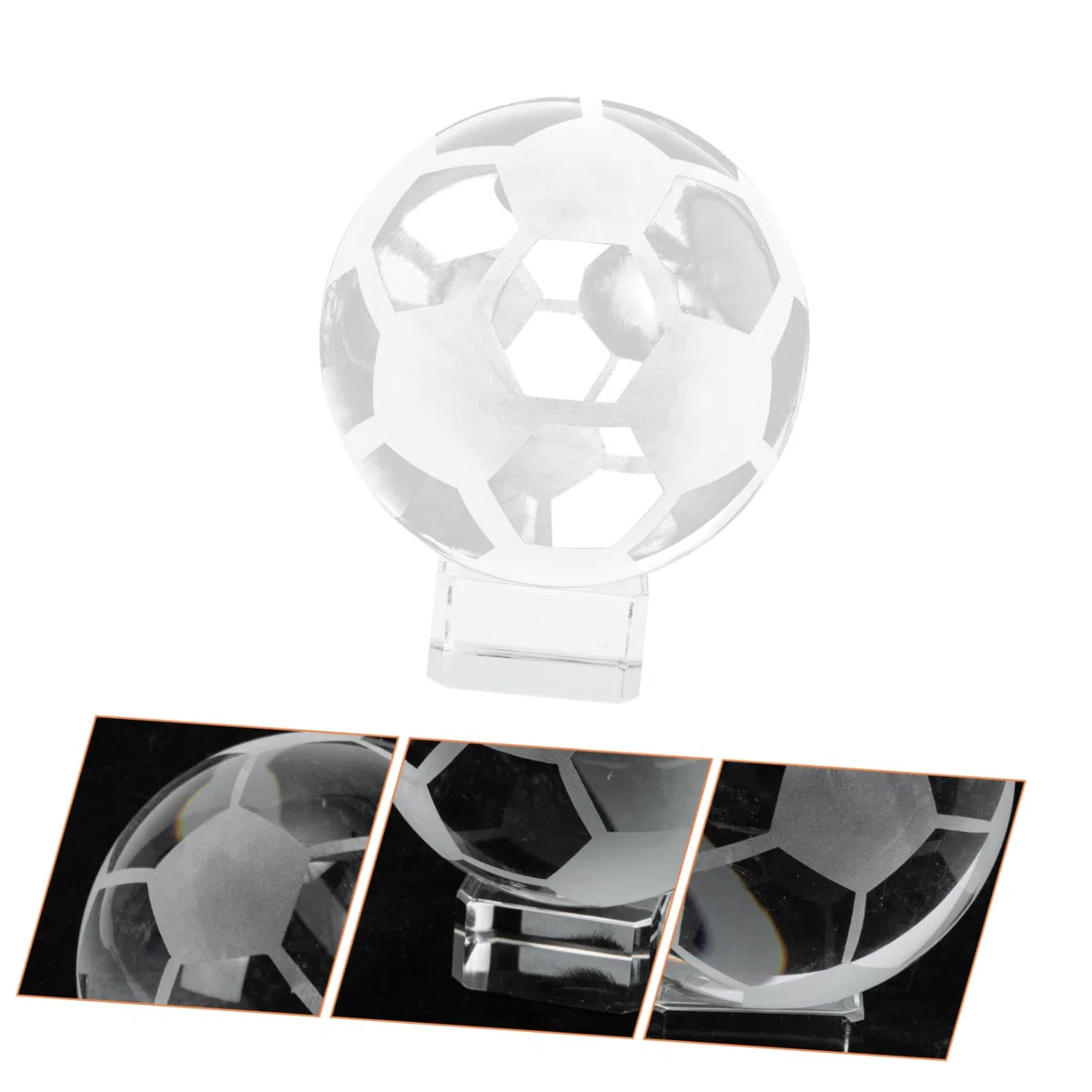 Gadpiparty Adorno de Balón de Fútbol de Transparente Soporte 8 Cm de Diámetro Decoración para Fiestas Celebraciones Cumpleaños Festivales y Accesorios de Fotografía