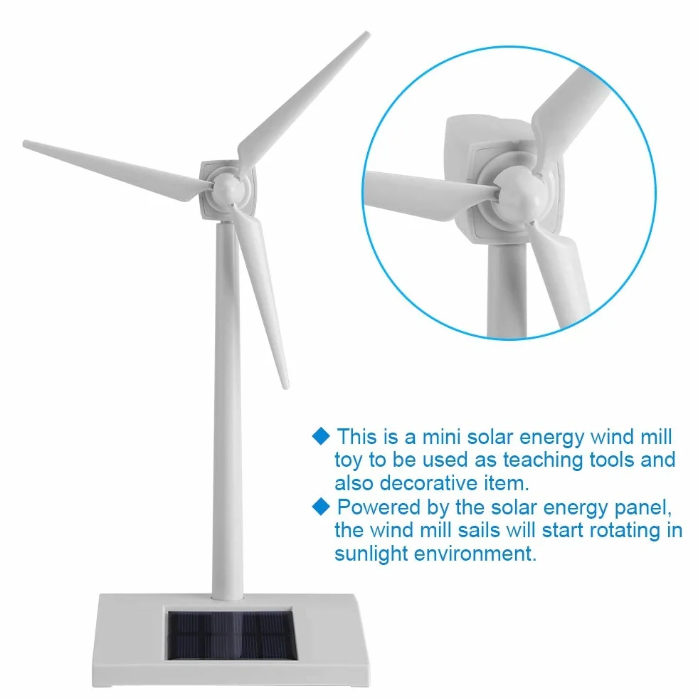 Mini Molino de Viento de Energía Solar Juguete Niños Niños Herramienta de Enseñanza de Ciencias Decoración del Hogar Ornamento Modelo de Escritorio Molinos de Viento de Energía Solar de Viento