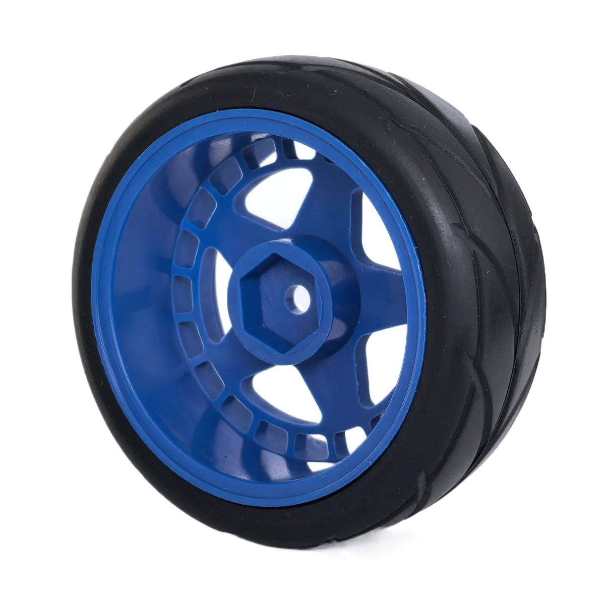 KEEDA Neumáticos de goma para coche RC y llantas de nailon de 52 mm/2,05 pulgadas para 1/10 RC On Road Touring Racing Drift Car (D, azul)