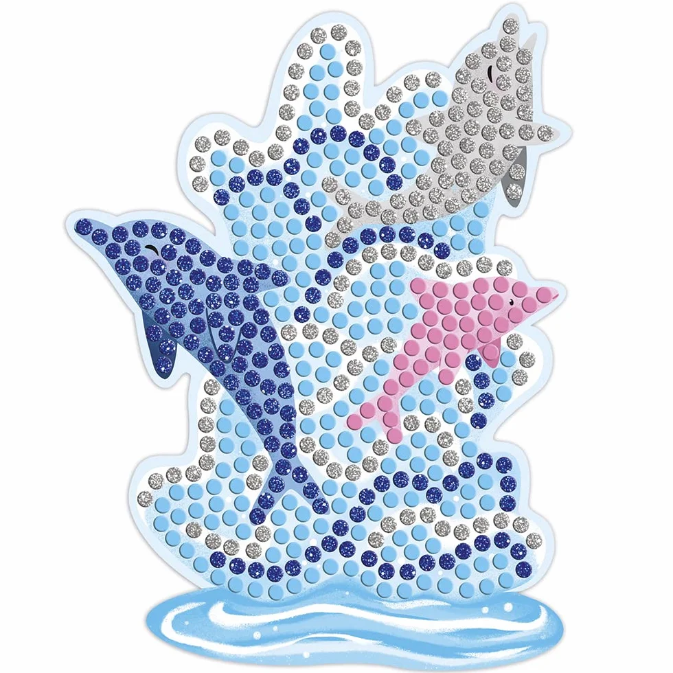 Janod - Estuche Mosaicos Delfines y Sirenas - Les Ateliers Du Calme - Kit Infantil de Manualidades Creativas - Desarrolla la Motricidad Fina y la Concentración - A Partir de 7 Años, J07961