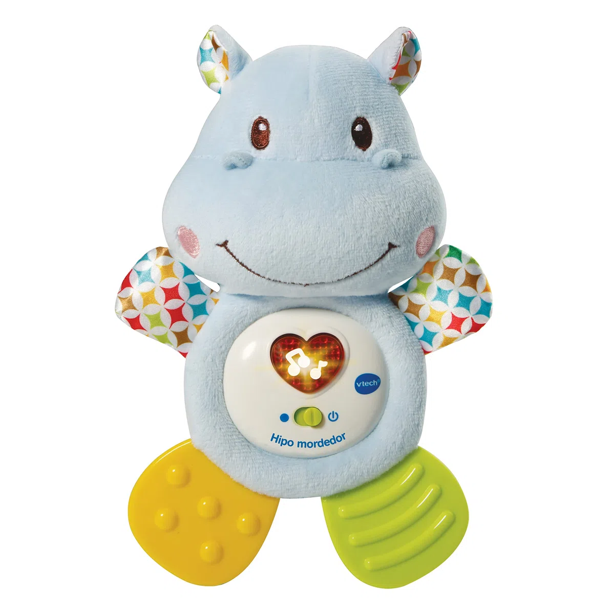 VTech-Baby HIPO mordedor Hipopótamo de peluche musical y sonajero que ayuda a calmar y aliviar a tu bebe con tiernas frases, canciones y melodías, Color azul (3480-502522), versión ESP