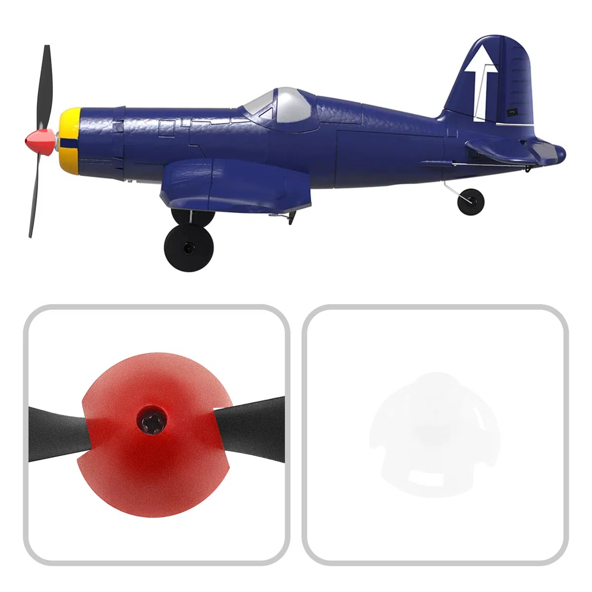 The Lord of the Tools 3 Juegos de Hélices para Avión RC Plane Remote Incluye 3 Piezas de Protectores de Hélices y 3 Piezas de Adaptadores Compatible con VOLANTEXRC P51D Avión