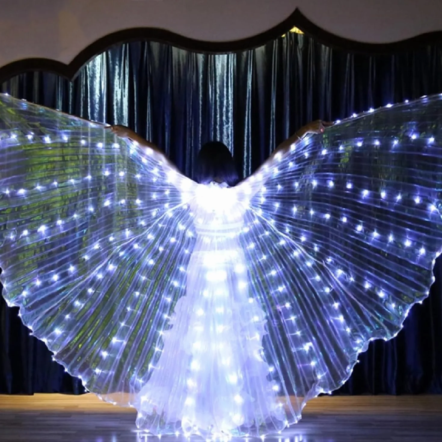 Alas LED de Danza del Vientre, alas de Mariposa LED, alas de Mariposa para niños con Barras telescópicas, Trajes de Danza del Vientre, para espectáculo de escenarios, Carnaval