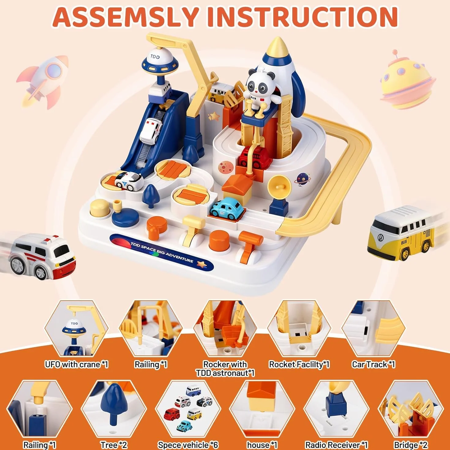 Pista de Coches para Niños,Aventura en Coche,Coches de Juguete para niños,Juguete Educativo Montessori, cumpleaños,Adecuado para niños de 3 a 8 años