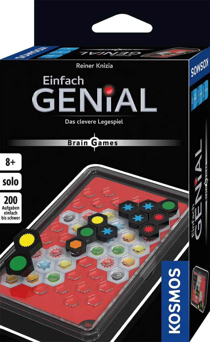Kosmos 684341 Simplemente Genial Brain Games, Knobel Fun para 1 Persona, Correr Cerebral con 200 tareas, Diferentes Niveles, práctica Caja para Viajes, Cerebro Teaser a Partir de 8 años, Juego de