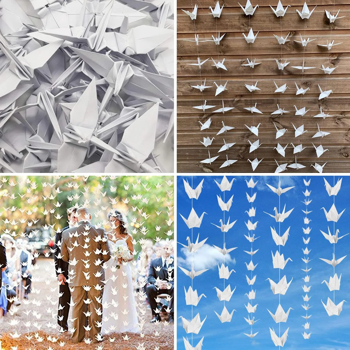 GrúAs De Papel Origami Grullas De Papel Para Origami 100 Piezas Plegadas De Origami 7cm Para La DecoracióN Del Hogar Del Fondo Del Banquete De Boda (Blanco A, 9cm)