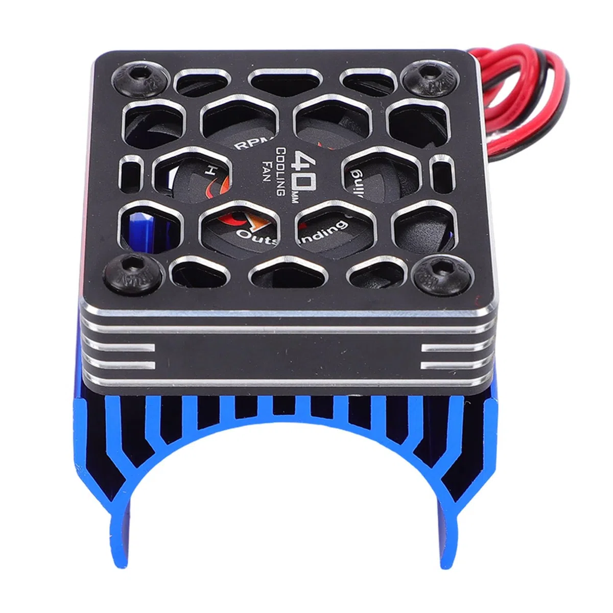 Keenso Ventilador de Refrigeración para Coche RC de 28000 RPM, Ventilador de Motor de Aleación de Aluminio de 40 Mm con Cubierta de Disipador de Calor, de Coche RC para Coches 1 8 1 10 Compatible con