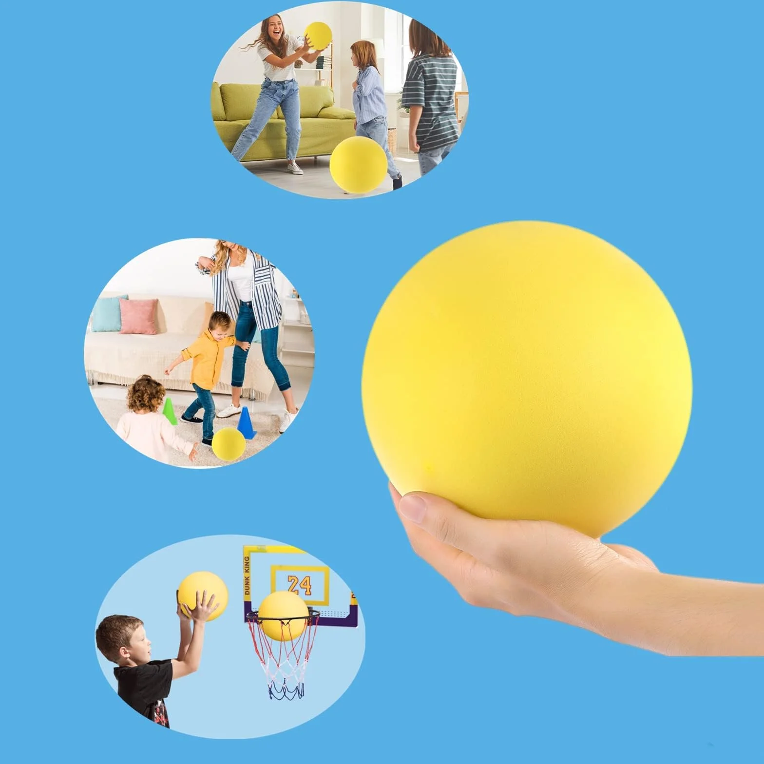 Pelota de espuma suave y silenciosa, bola de esponja, pelota de actividad en interiores, kickball, dodgeball, pelota de juegos