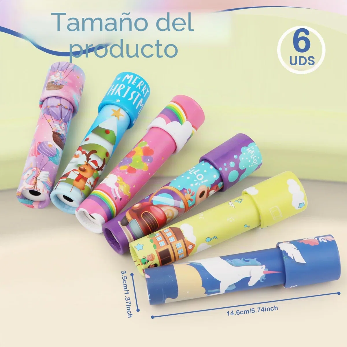 MXTIMWAN 6 Piezas Juguete Caleidoscopio de Papel, Caleidoscopio Infantil, Caleidoscopios Clásicos para Cumpleaños Infantiles, Navidad, Relleno, Escuela, Juegos Educativos
