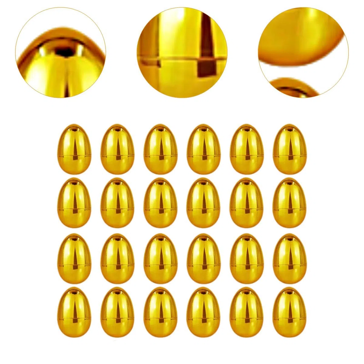 Perfeclan Huevos Dorados Huevos de Pascua rellenables Decoración Festiva Juegos Canasta Búsqueda Suministros para Fiestas Escolares Cumpleaños Búsqueda, 24 Piezas