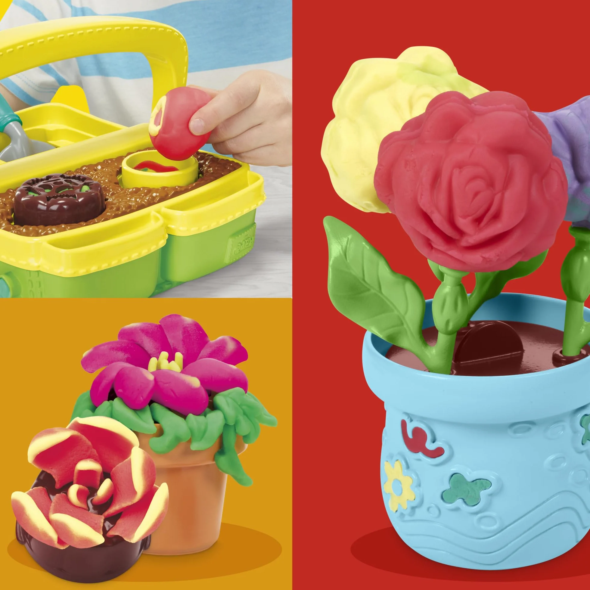 Play-Doh Hasbro Jardín, Juguetes de Jardinería para Niños y Niñas de 3 Años o Más, Manualidades Creativas, Idea de Regalo, Maceta con Flores, Margarita y Rosas