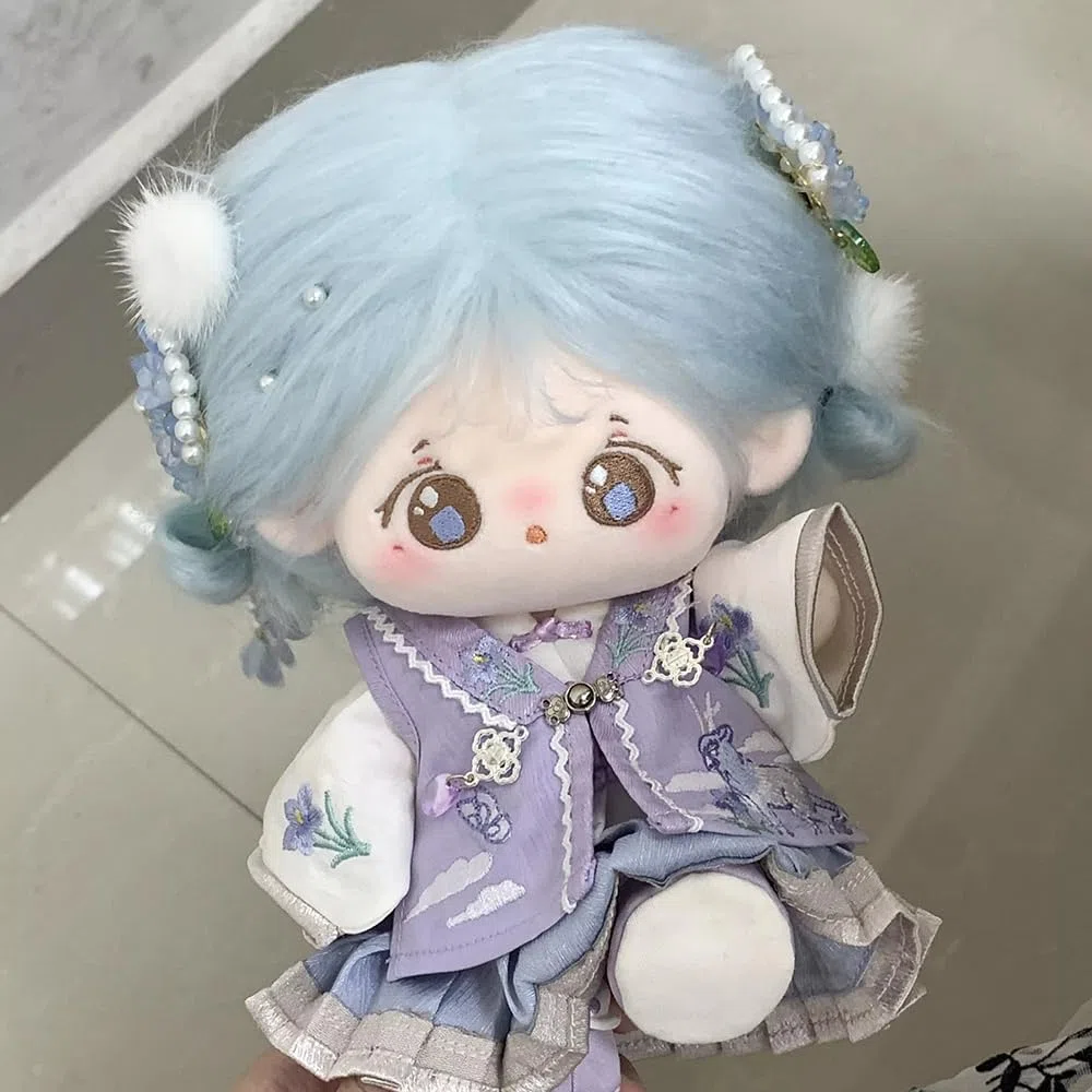 niannyyhouse Ropa de muñeca de felpa de 20 cm, tocado, abrigo y falda de Hanfu antiguo de 8 pulgadas (B1)