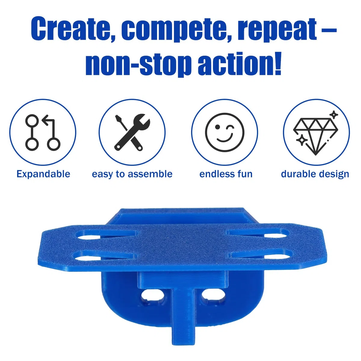 4uds Soportes de Pared Solo Carril para Hot Wheels y Coches y Camiones a Escala 1/64, Soportes Plástico PLA para Vías Solo Carril Compatibles con Hot Wheels Sistemas de Pistas (Azul)