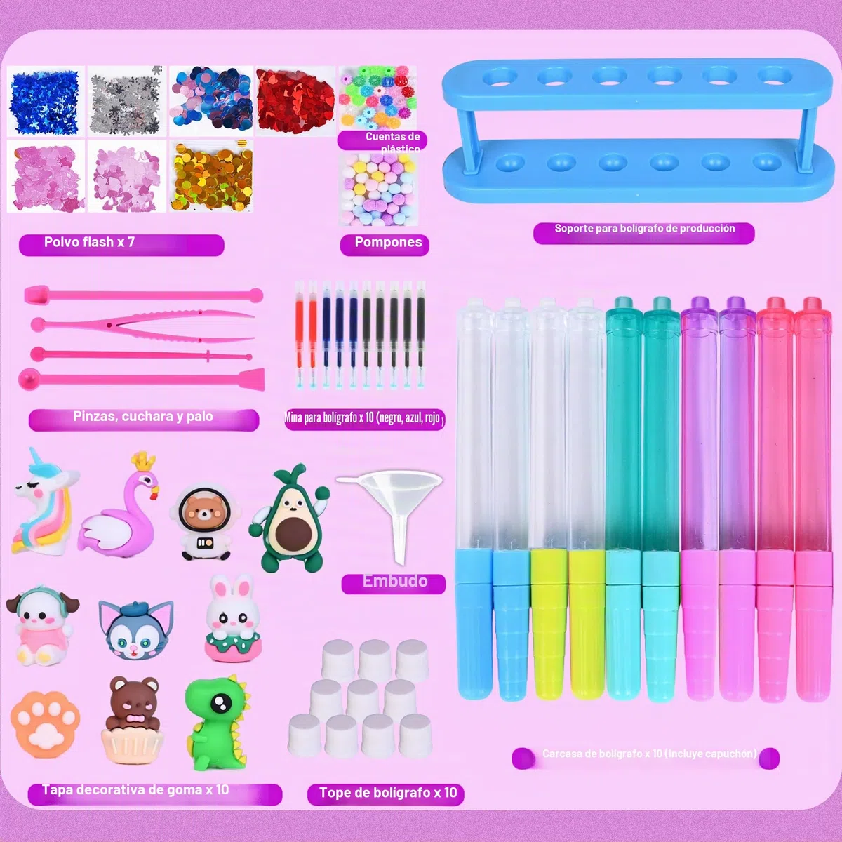Taller Laboratorio de Boligrafos Fabrica Pen Creator Studio Juego Hacer Crear Tus Rotuladores Creador Bolis Fábrica Bolígrafos Propios Kit Recambio DIY Regalo Juguetes para Niños a partir de 6 Años