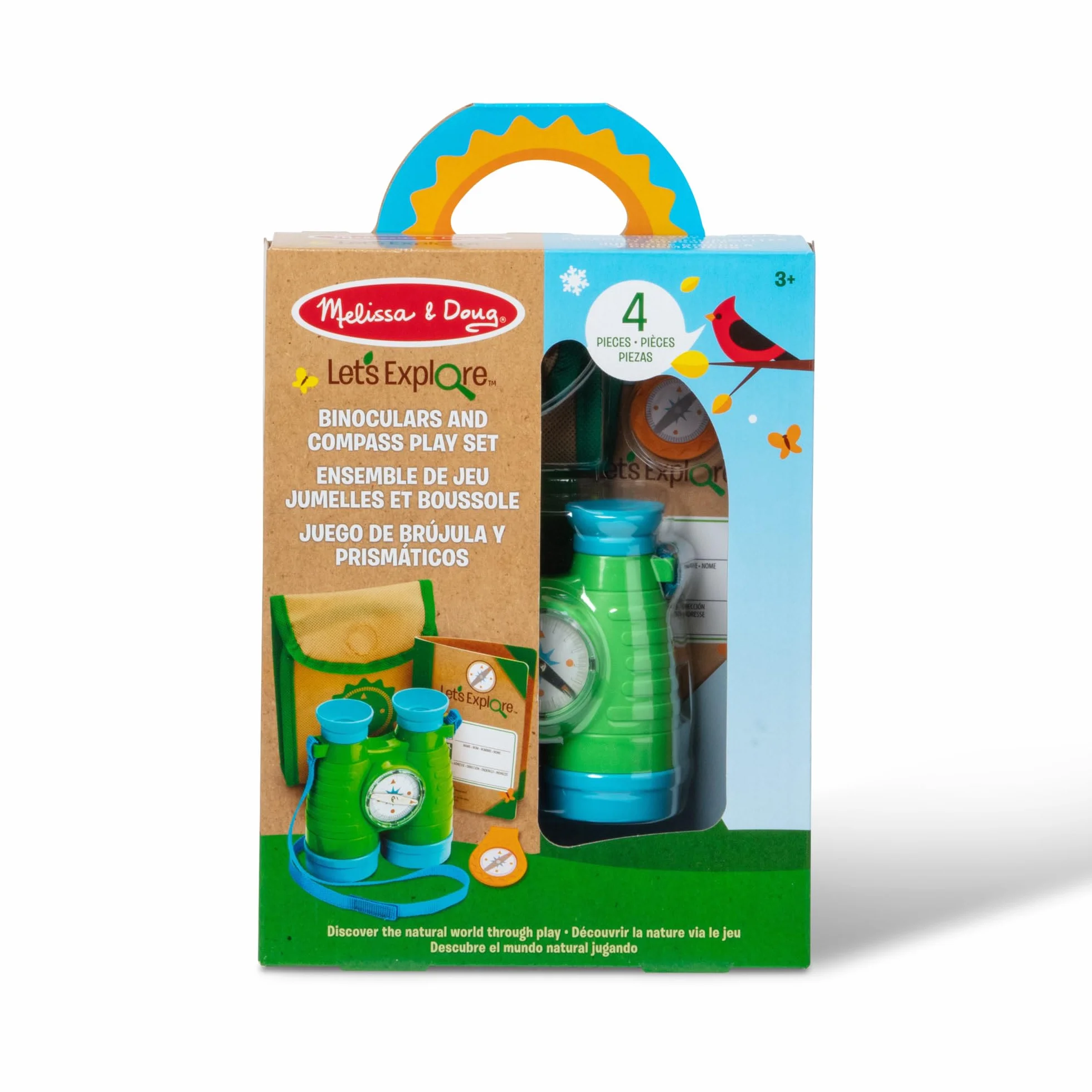 Melissa & Doug Let's Explore Juego de prismáticos y brújula, Juego de simulación, 3+ Regalo para niño o niña