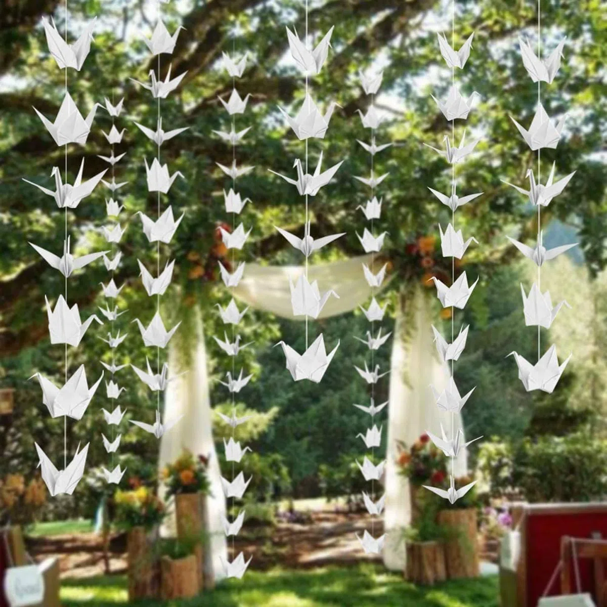 GrúAs De Papel Origami Grullas De Papel Para Origami 100 Piezas Plegadas De Origami 7cm Para La DecoracióN Del Hogar Del Fondo Del Banquete De Boda (Blanco A, 9cm)