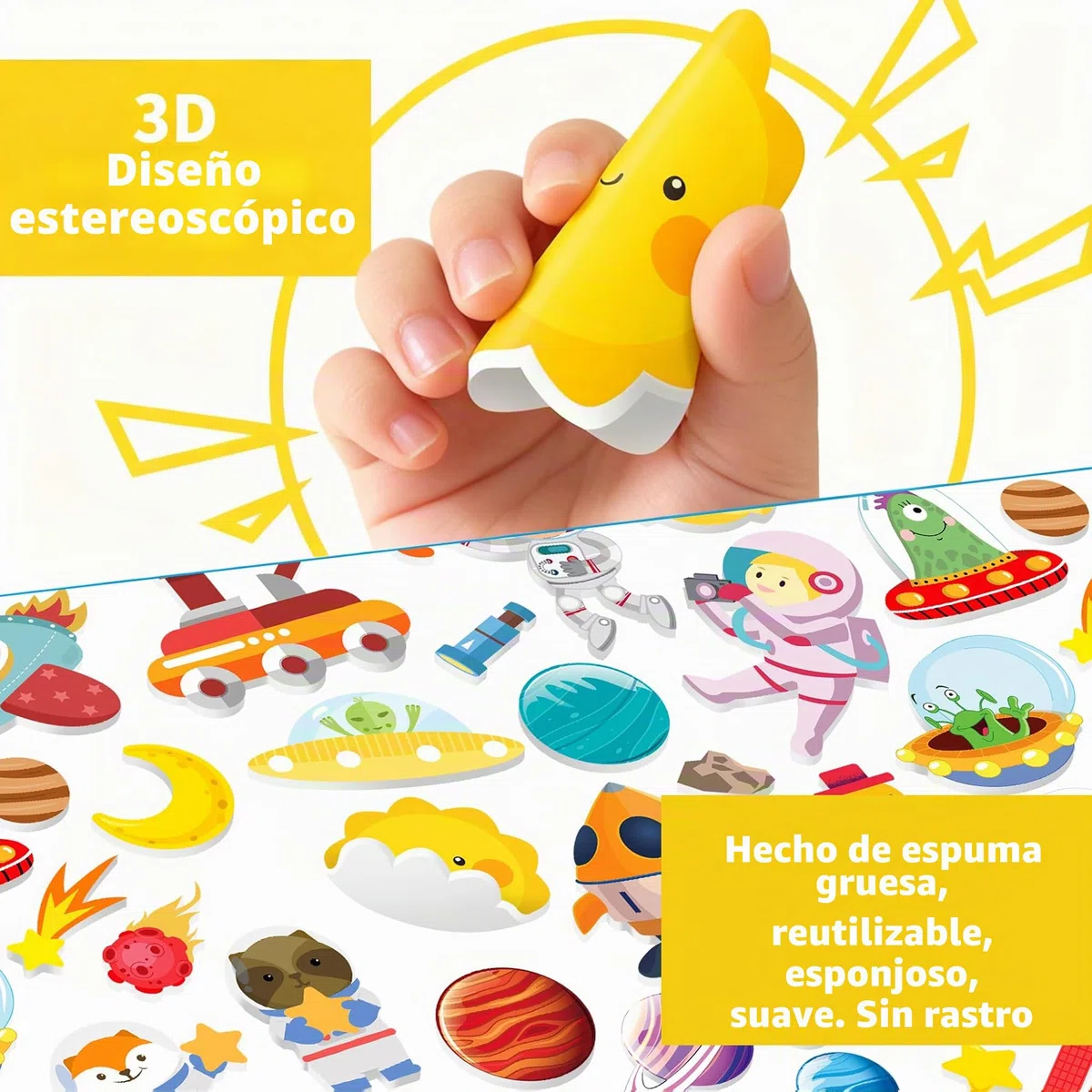 Kalysky Paquete de 6 libros de calcomanías para niños de 2 a 4, 300+ pegatinas reutilizables 3D, libro de actividad para niños, regalo de cumpleaños