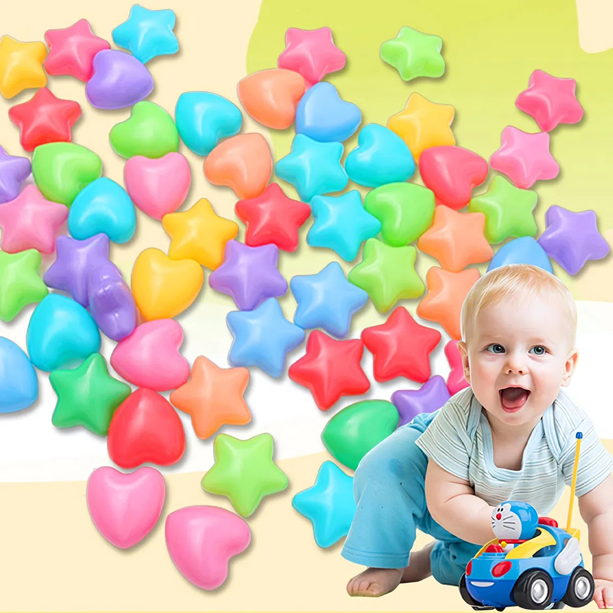 50 Piezas Bolas De Estrella del Océano, Bolas De Natación para, De Piscina En Forma De Estrella, Juguetes De Natación para, para Piscina Al Aire Libre, Cubierta