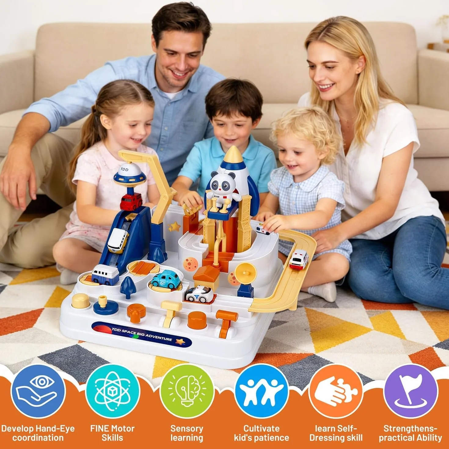 Pista de Coches para Niños,Aventura en Coche,Coches de Juguete para niños,Juguete Educativo Montessori, cumpleaños,Adecuado para niños de 3 a 8 años