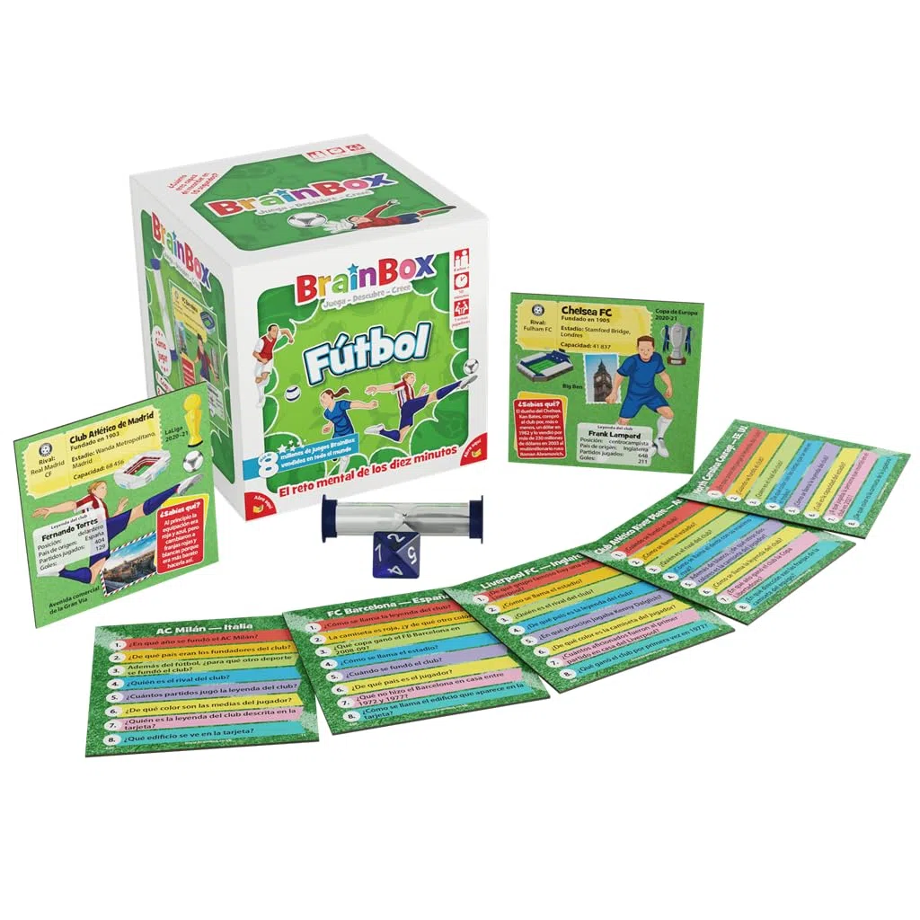 Asmodee BrainBox Fútbol, Juego de Cartas de Memoria y Observación para Familias y Niños, Educativo, A Partir de 8 Años, A Partir de 1 Jugador, 10 Minutos por Partida, Español