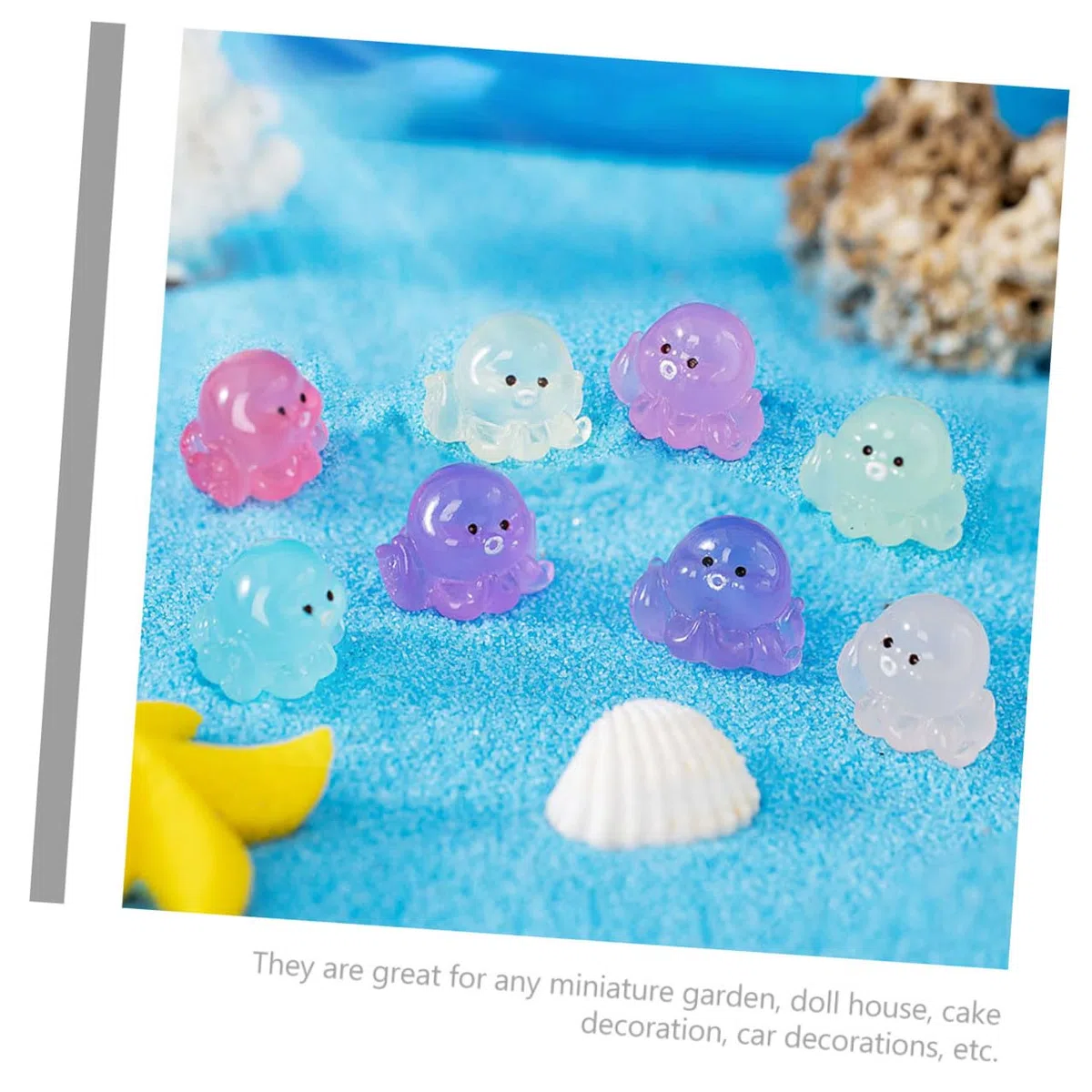 BESTonZON 16 Piezas Figuras de Pulpo Resina Miniatura Luminosa Decoración Creativa para Jardín Coche y Escenario de Muñecas Ornamentación Duradera y Única