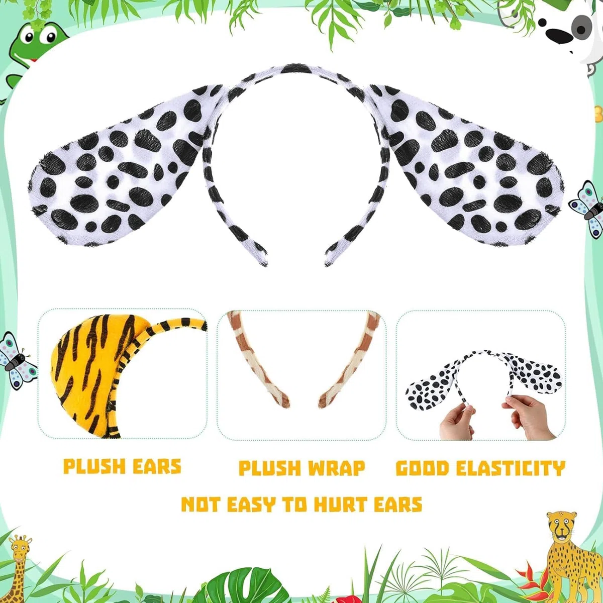 10 Stück con Orejas de Animales Diadema para Orejas de Animales de Dibujos Animados Cinta para el Pelo para Animale de Fiesta Fiesta Temática Cumpleaños Carnaval, Apto para Adultos y Niños