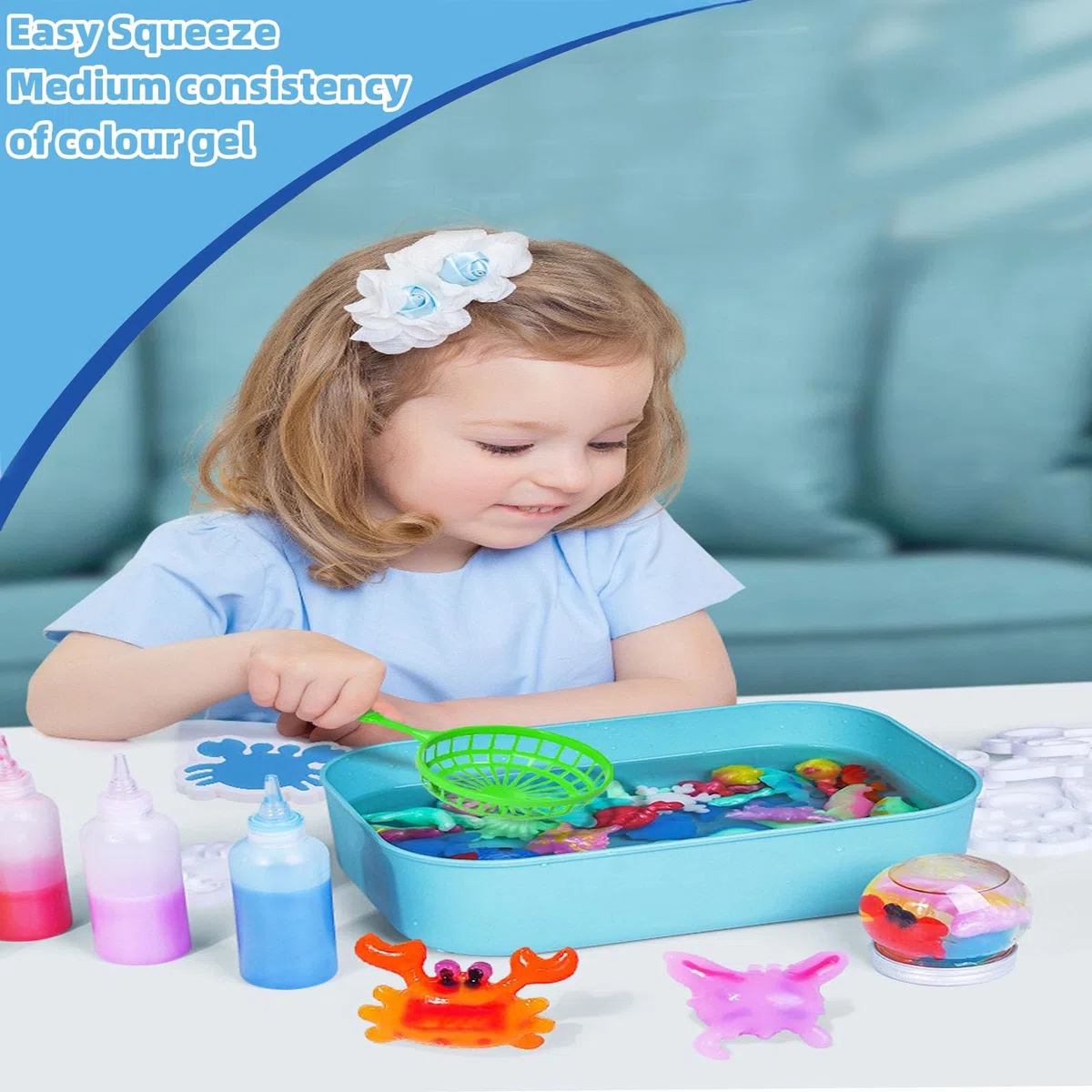 Aszaui Aqua Gelz Creative Set,Magic Water Elf,Aquagelz 3D Creative Set de Mágicos de Geles de Océano para Niños,Manualidades, 13 Botellas Juego Educativos Niños