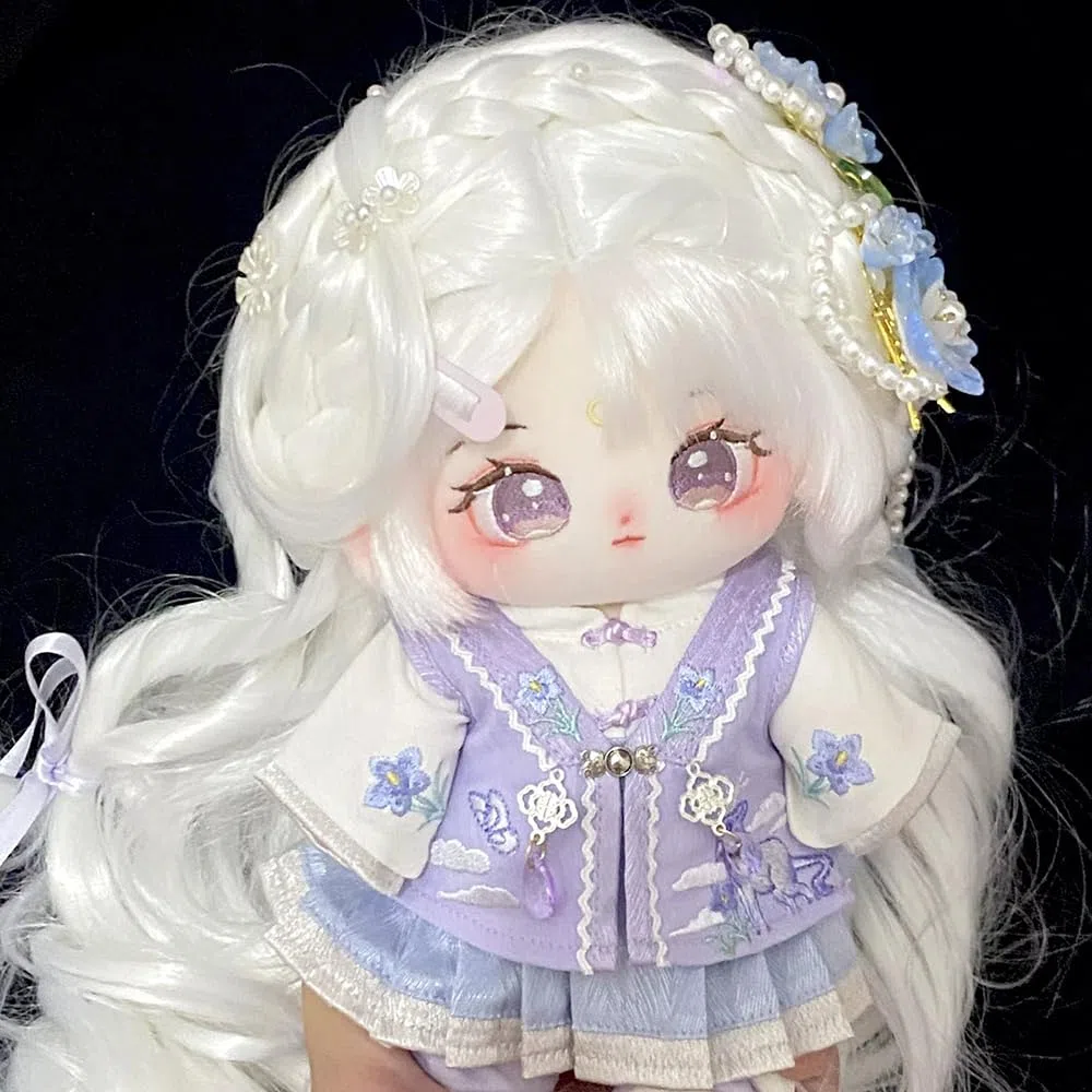 niannyyhouse Ropa de muñeca de felpa de 20 cm, tocado, abrigo y falda de Hanfu antiguo de 8 pulgadas (B1)