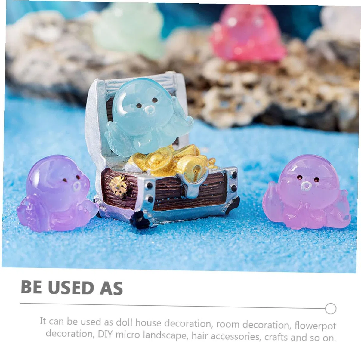 BESTonZON 16 Piezas Figuras de Pulpo Resina Miniatura Luminosa Decoración Creativa para Jardín Coche y Escenario de Muñecas Ornamentación Duradera y Única