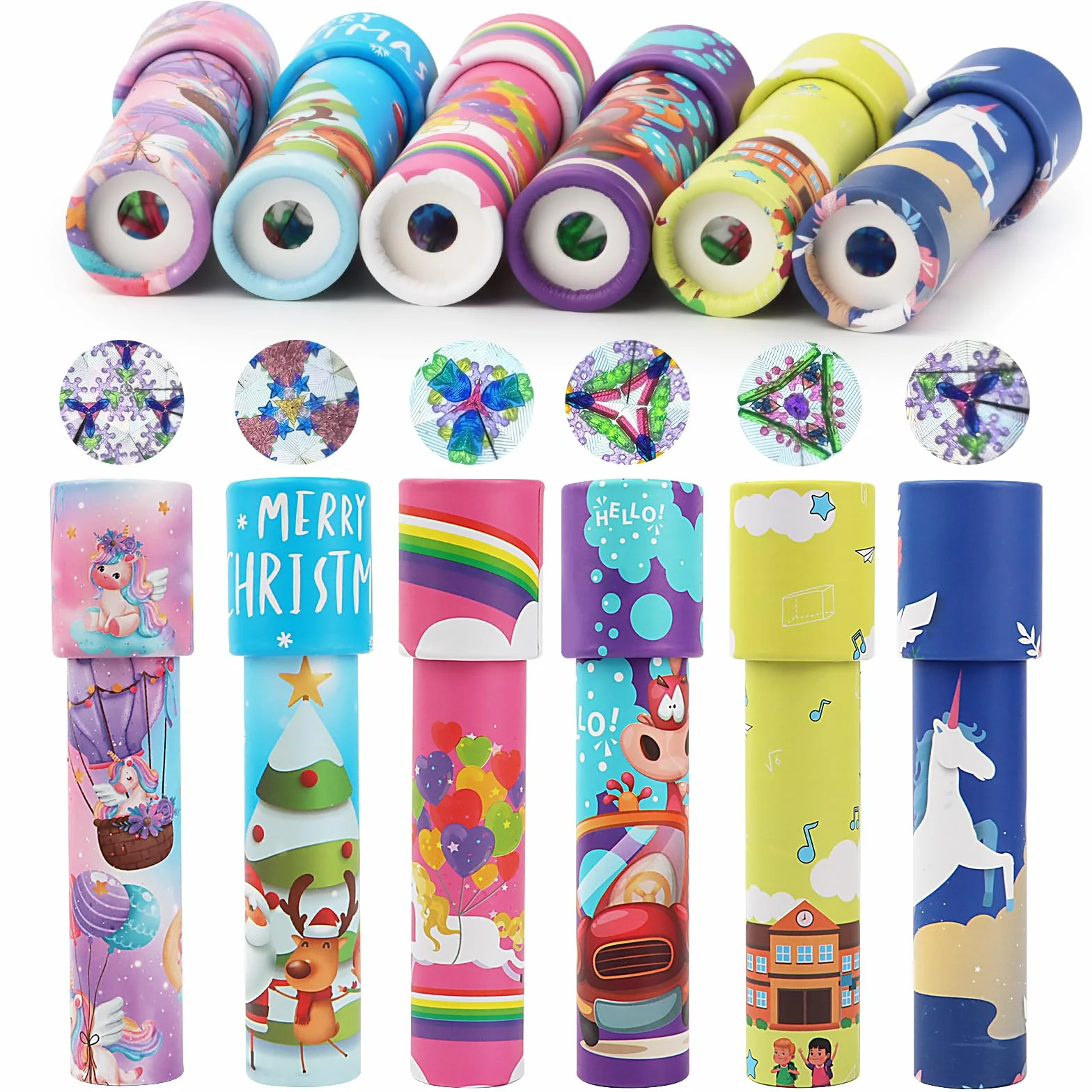 MXTIMWAN 6 Piezas Juguete Caleidoscopio de Papel, Caleidoscopio Infantil, Caleidoscopios Clásicos para Cumpleaños Infantiles, Navidad, Relleno, Escuela, Juegos Educativos