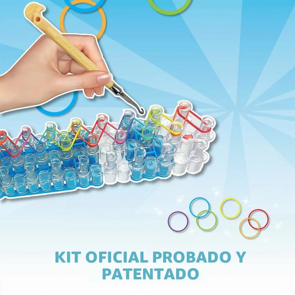 Bandai – Rainbow Loom Original – Ocio Creativo – Fabricación de pulseras – Telar con 600 gomas – ‎Licencia oficial Kit patentado – Juguete infantil de 8 años y + – CD00001