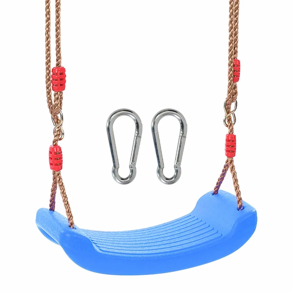 Newaner Asiento de Columpio de Plástico, para Niños, Columpio Infantil para Jardín, Ajustable en Altura (Azul)