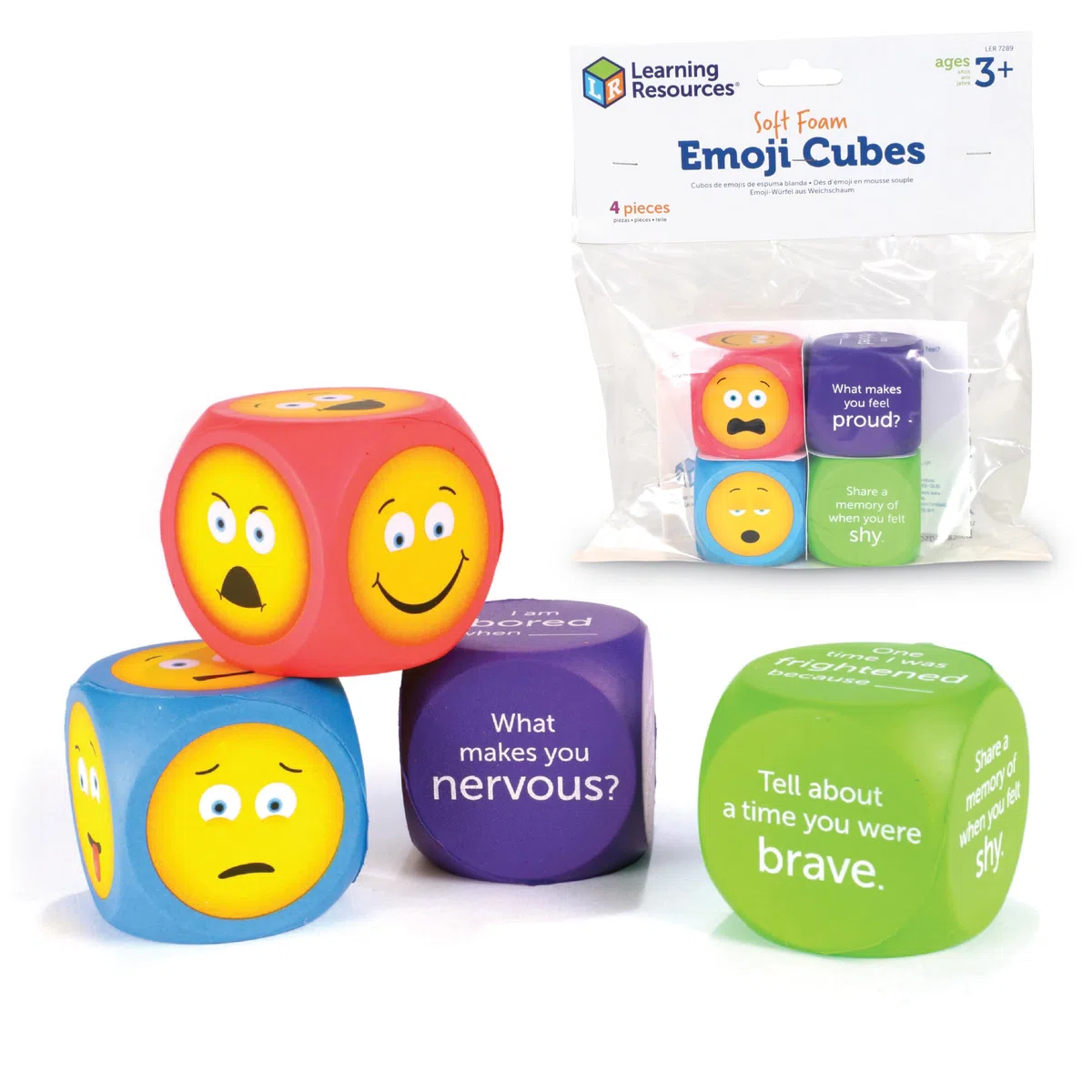 Dados de Espuma Blanda con Emojis de Learning Resources (Set de 4)