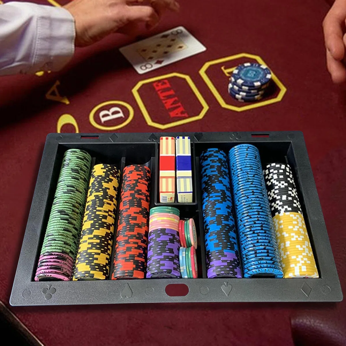 Bandejas y estantes para fichas de póquer, estuche para fichas de póquer, soporte de fichas de casino, bandeja de fichas de mesa de póquer portátil, bandeja de fichas de mesa de póquer, soporte para